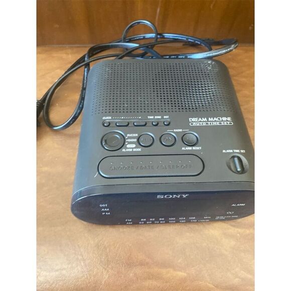 Sony Dream Machine Alarm Clock Radio AM/FM Dual Alarm Black - Picture 2 of 6